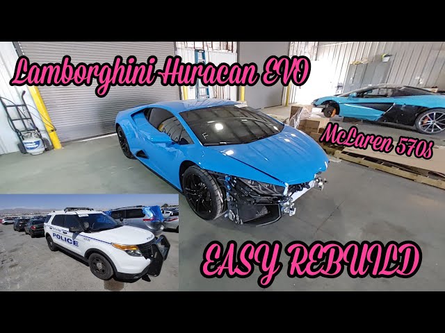 Lamborghini Huracan Evo, McLaren 570s, Police Car, Copart Walk Around