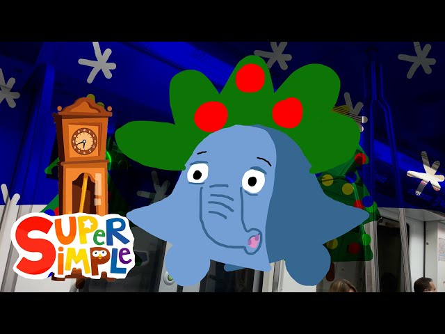 Hickory Dickory Dock Christmas with Jingle Bells Elephant 🕰️🎅🐘| Super Simple Songs |Baby 0-2 Years👶🏻