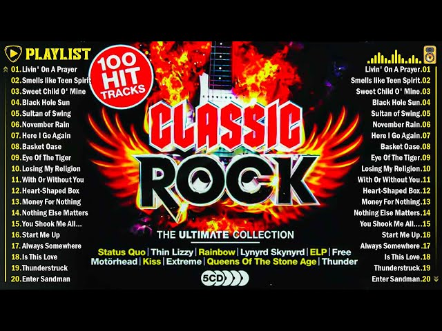 Nirvana, Led Zeppelin, Bon Jovi, Aerosmith, U2, ACDC🤘Classic Rock Songs 70s 80s 90s Full Album