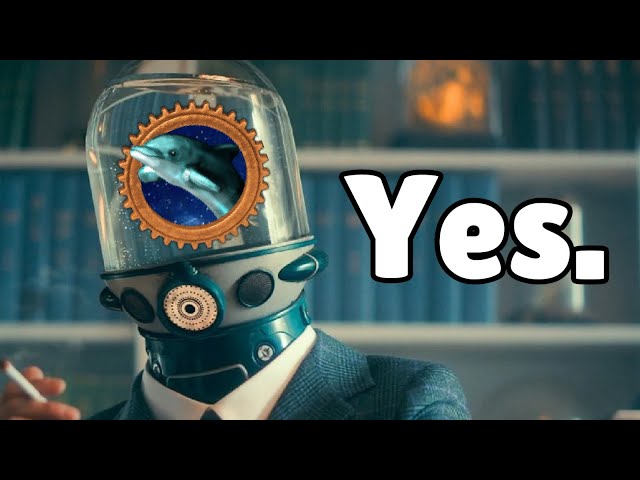 The Factorio engineer is a bunch of dolphins in a suit