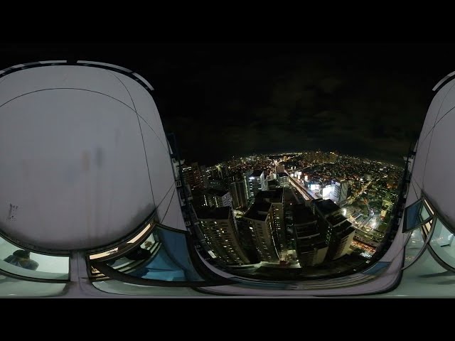 Video 360 4K - Philippines. Manila: Night view from 50th floor of Mandaluyong condo.