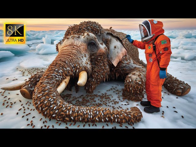 A weak Elephant covered by Honeycomb-like Larvae and Beetles Treat by  Brave rescue Team