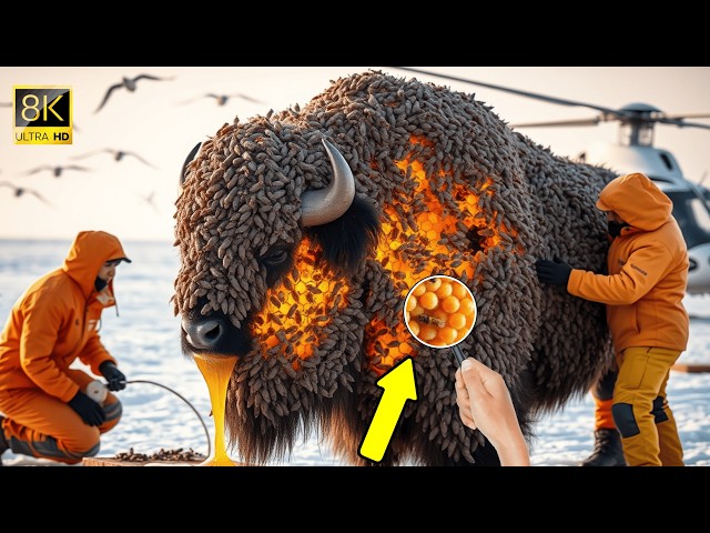 American BISON Covered in Millions of Barnacles & Parasites Bee Saved by Heroic Rescue Team rescue.