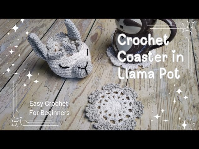 Crochet gift Idea/ Quick and Easy crochet Coasters Set in Llama Pot/ Tutorial for Beginners.