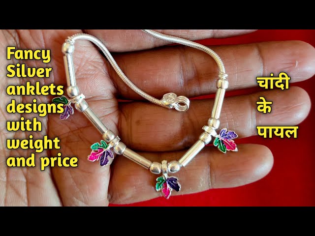 Silver anklet designs with weight and price 2021/Silver payal designs @saijewellerssj16