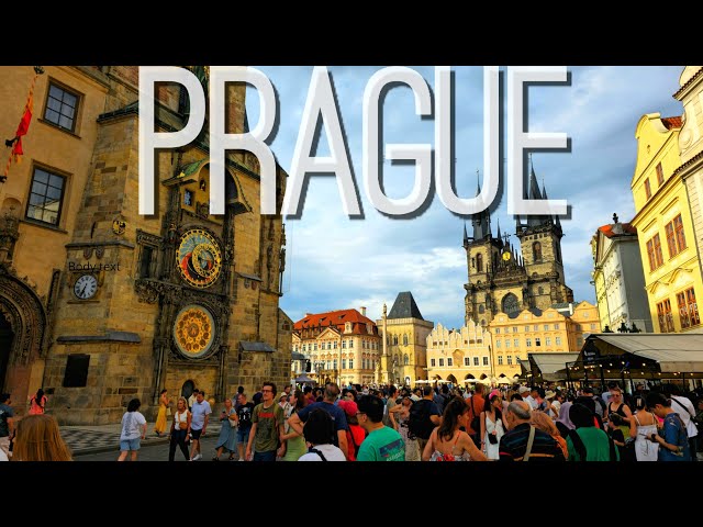 Prague June 2024 4K street walking Charles Bridge to Old Town Square 60fps HDR