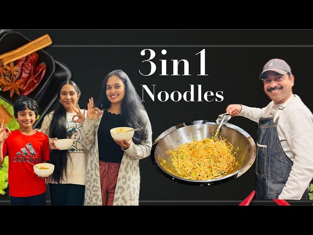 #DIY 3 in 1 STREET STYLE  Noodles || veg noodles|| egg noodles ||chicken noodles #food #chicken #egg