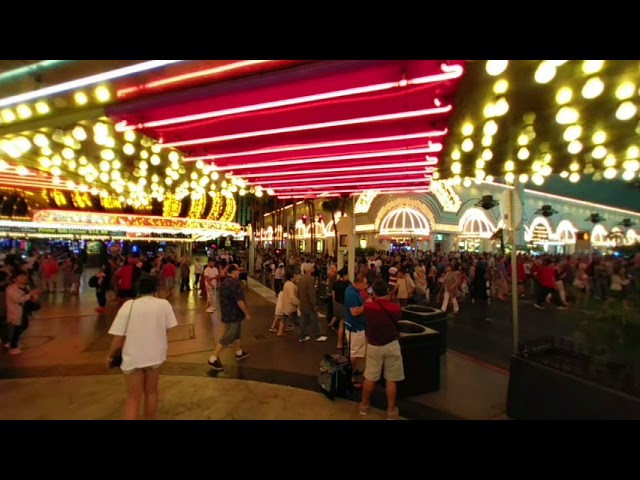 People watching on Fremont street Downtown Vegas in VR180 3D #2.