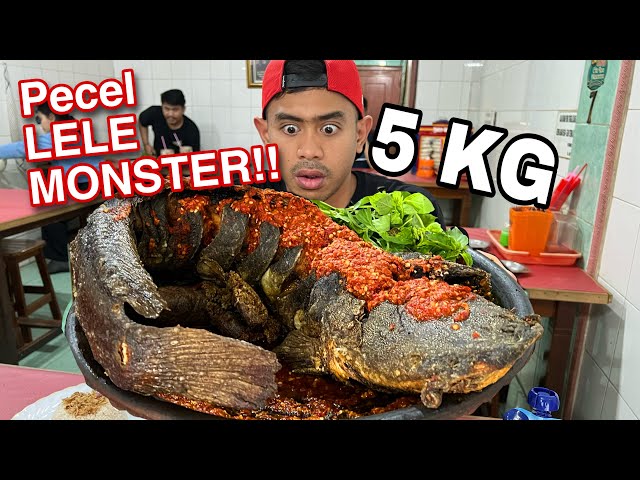 PERTAMA KALI MAKAN PECEL LELE JUMBO 5 KG DI GORENG DADAKAN!!