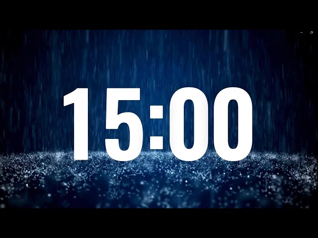 15 Minute Timer with Relaxing Music and Rain Sounds for Classroom | Calming Piano and Rain Sounds