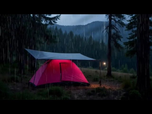 HEAVY RAIN IN THE VILLAGE - RAIN & SOFT THUNDER SOUND zzzZZZzzz