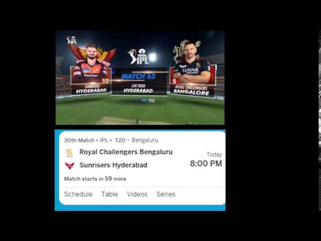 RCB vs SRH live match