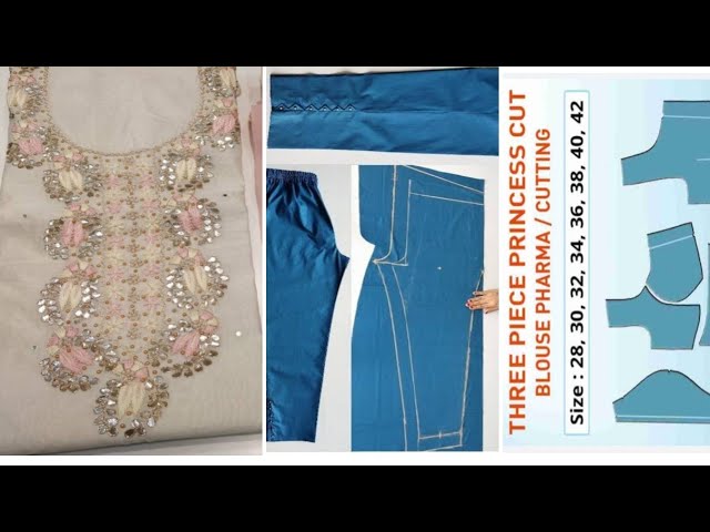 very easy pant trouser cutting and suit suit kurti stitching.palazzo pant cutting ✂️ blouse cutting