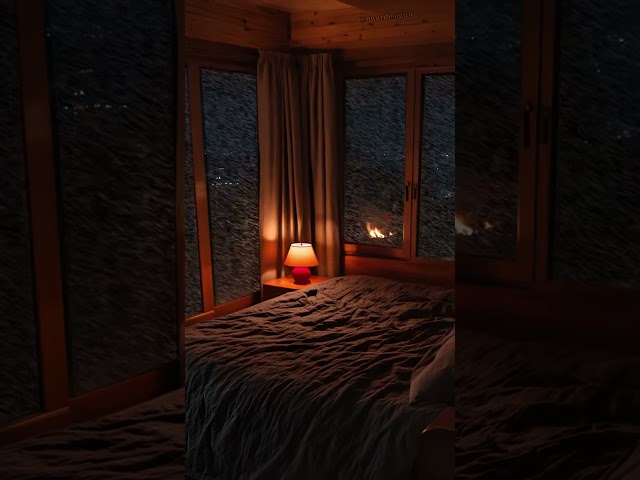 Sleeping in the Dark of the Night in a Snow Landscape