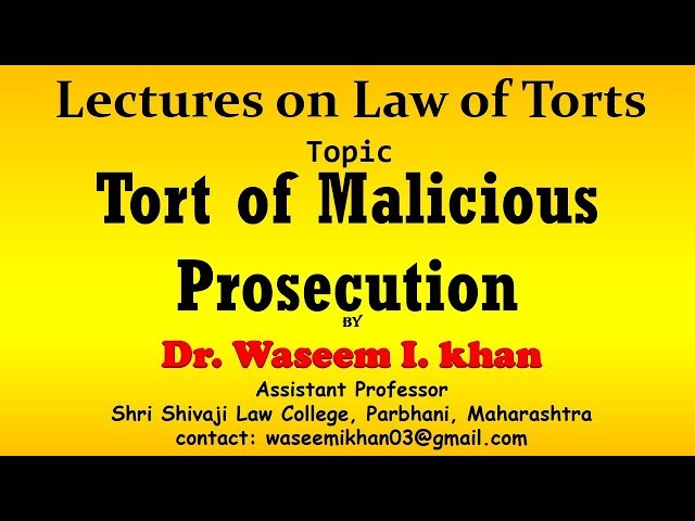 Malicious Prosecution | Tort of Malicious Prosecution| Trespass to person.