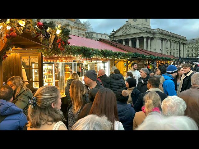 🇬🇧🎄🎅 LONDON STREET FOOD, BEST CHRISTMAS MARKET 2024, STREET FOOD, SNOW AND CHRISTMAS CHEER, 4K HDR