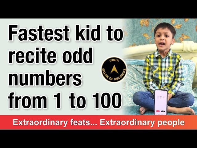 Fastest kid to recite odd numbers from 1 to 100