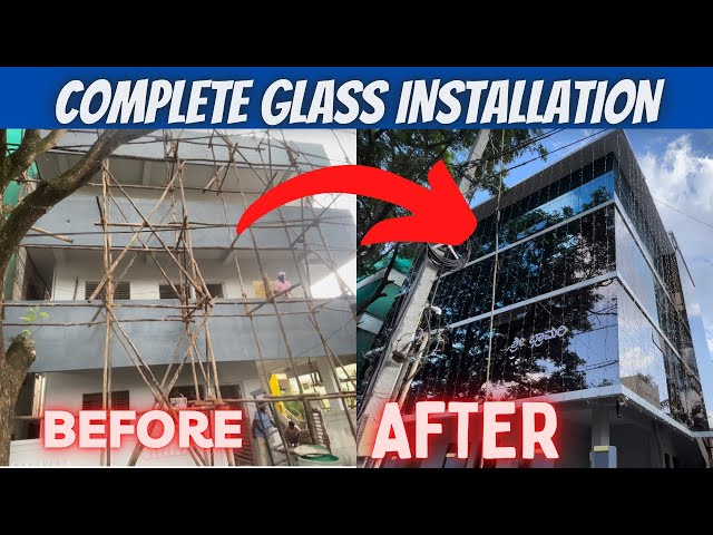 Glass design for Front Elevation ll Commercial Building ExteriorDesign | Complete Glass Installation