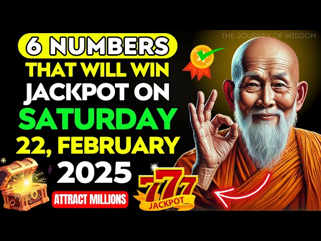 LUCKY NUMBERS 6 LUCKY NUMBERS TO WIN THE LOTTERY JACKPOT on Saturday 8th February, 2025!