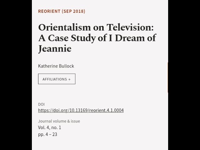 Orientalism on Television: A Case Study of  I Dream of Jeannie | RTCL.TV