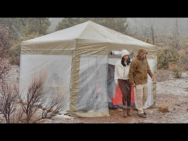 Camping in heavy rain relaxing ASMR