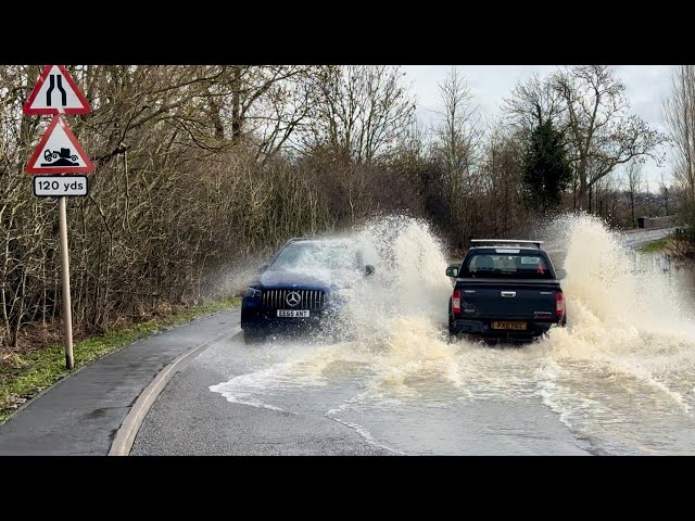 100k Mercedes Gets Multiple FREE Washes || Vehicles Vs Deep Water || Flooded Roads Compilation