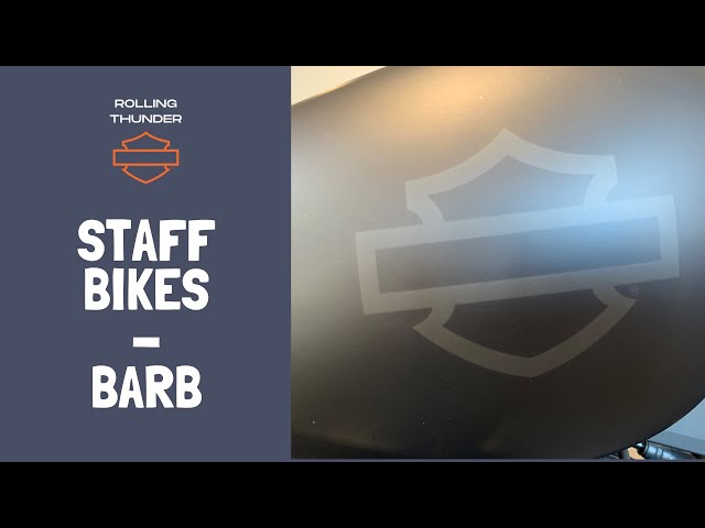 Staff Bikes - Barb shows off her bike