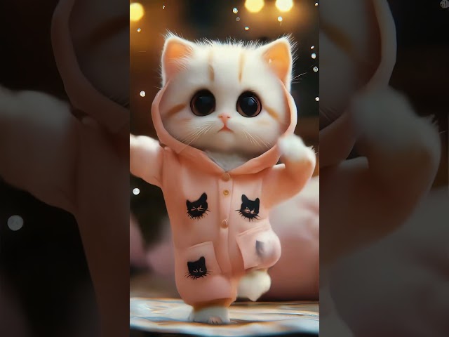 Cute Baby Cat Dancing 🥰 #cute #cat #midjourney #funny #baby