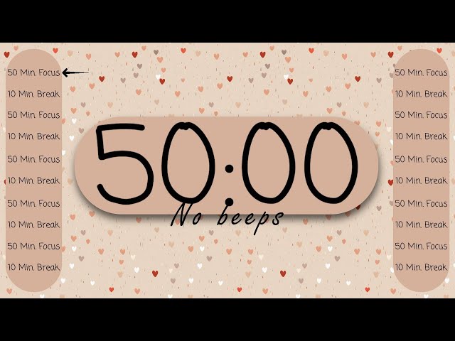 ⏳ 10-hour 50/10 Pomodoro Timer – Silent & Distraction-Free 🕒 | No Beeps, Just Focus