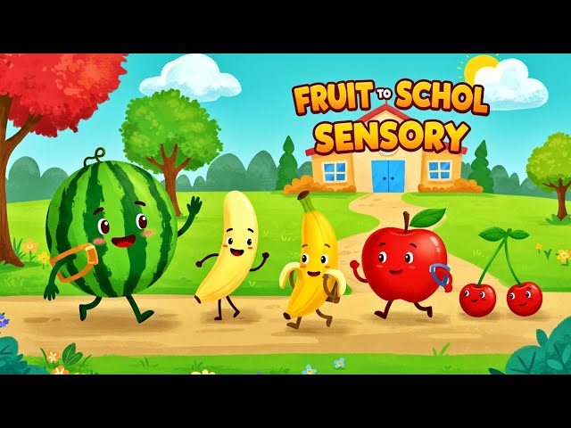 Fruit Friends Go to School | Fun Kids Cartoon by Hey Kimbo Sensory