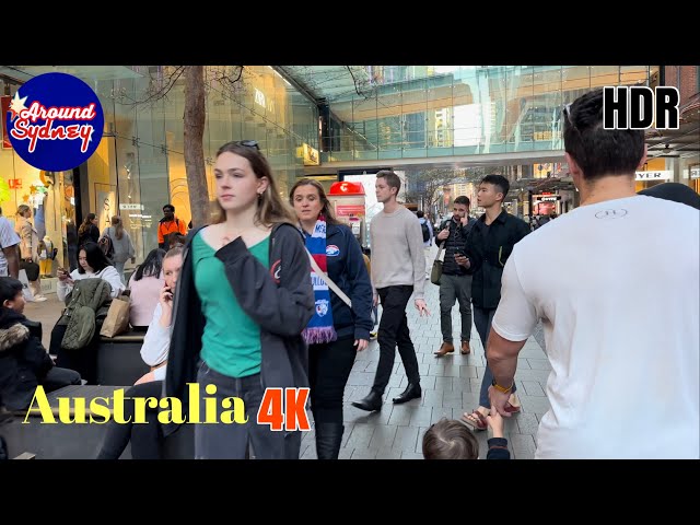 Sydney's Shopping Haven: 4K 🇦🇺HDR Walking Tour of Pitt Street Mall, Pitt St, and Martin Place