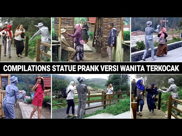 KOMPILASI PRANK PATUNG HIDUP || Versi WANITA Terlucu || Statue Prank Kocak Ngakak 😂