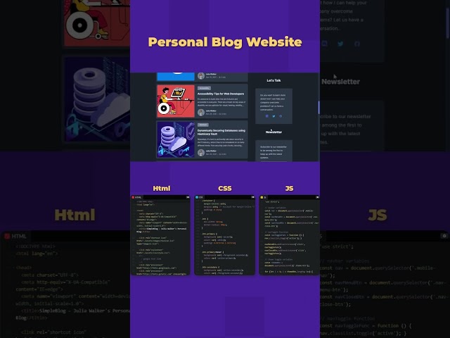 Personal Blog website #coding #webdesign #html5 #frontend #webtemplates #javascript