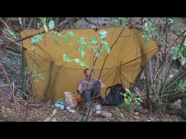 Bivy CAMPING in heavy RAIN