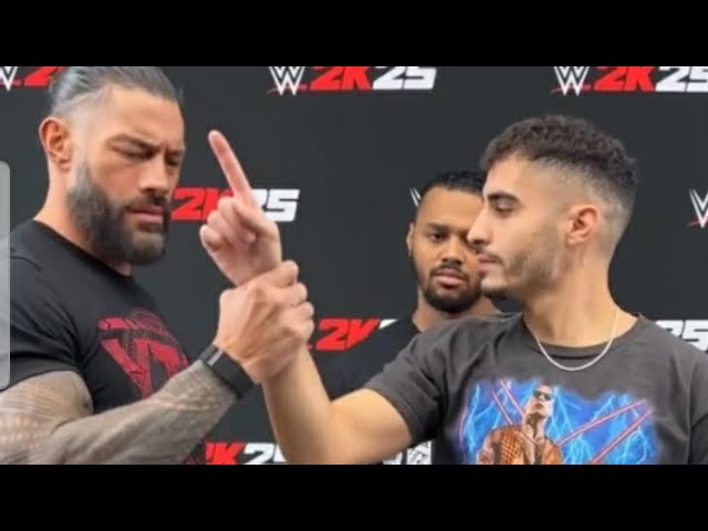 Roman Reigns shut up a fan wearing The Rock T shirt backstage off air after WWE ROYAL RUMBLE 2025