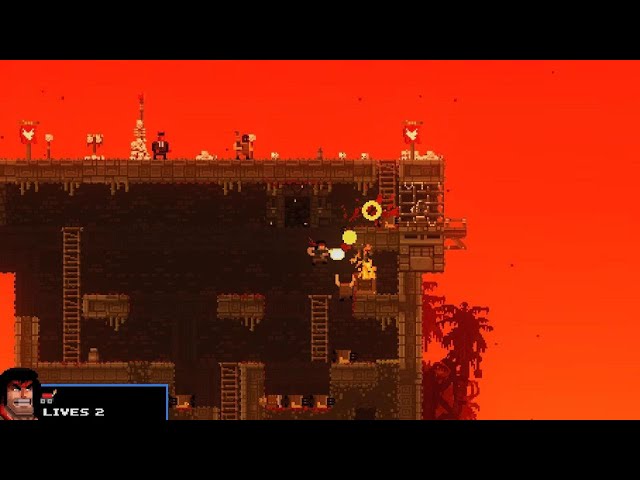 Broforce: defeating the sky fortress quickly