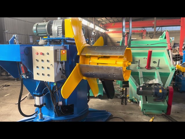 5 Ton Hydraulic Dual Decoiler double head coil decoiler Heavy Duty Double Head Uncoiler