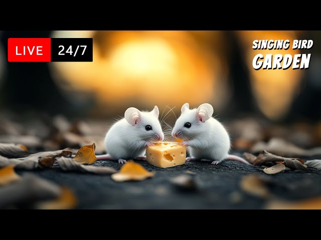 🔴 24/7 LIVE Cat TV: Cat TV for Cats 😺 Cute Tiny White Mice Activities for Cats | 4K HD 60 FPS