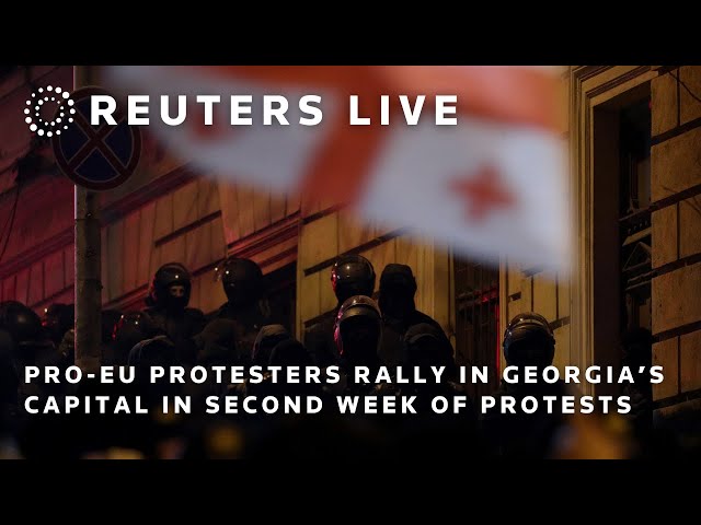 LIVE: Pro-EU protesters rally in Georgia’s capital in second week of protests