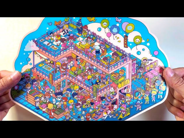 [ASMR]DIY a large dream food city with stickers