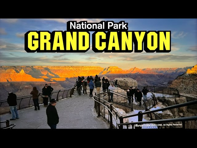 Grand Canyon National Park Walking Tour & Sunset View, 2024 🇺🇸 Arizona, Travel Guide [4K HDR]