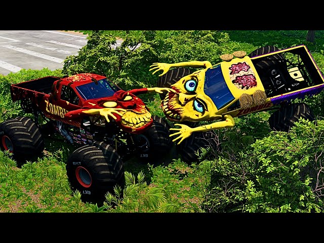 Monster Trucks VS Police Cars in EPIC Chase!