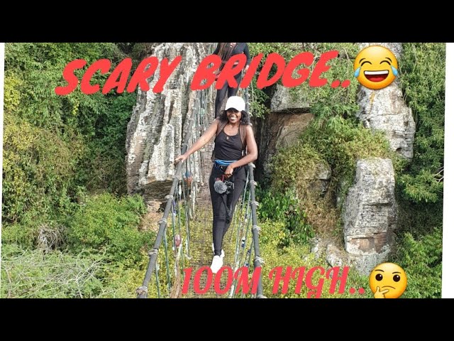 CROSSING THE 100M HIGH SCARY BRIDGE ,.KITENGELA GLASS