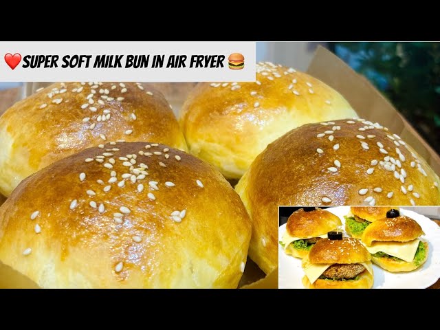 SUPER SOFT MILK BUN IN AIR FRYER | വീട്ടിൽ തന്നെ ഉണ്ടാക്കാം | Chicken Nuggets | Quick Burger Recipe