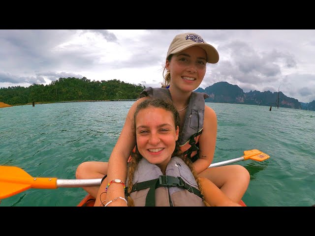 WE STAYED IN A FLOATING BUNGALOW Khao Sok Vlog - NationalPark / Igloo dome / ￼ kayaking / Cave Trek