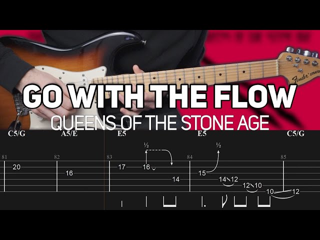 Queens Of The Stone Age - Go With The Flow (Guitar lesson with TAB)