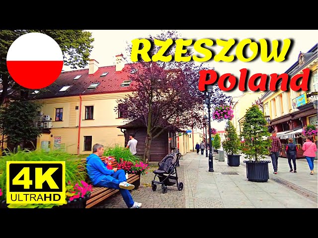 Walking Tour in RZESZOW (Podkarpackie), Poland - City Life Video - Trip to Poland 2022 4K 60fps UHD