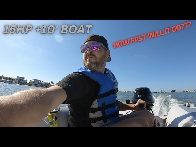 West Marine RIB 310 Top Speed Test With A 15HP Motor!!! Unboxing + Review