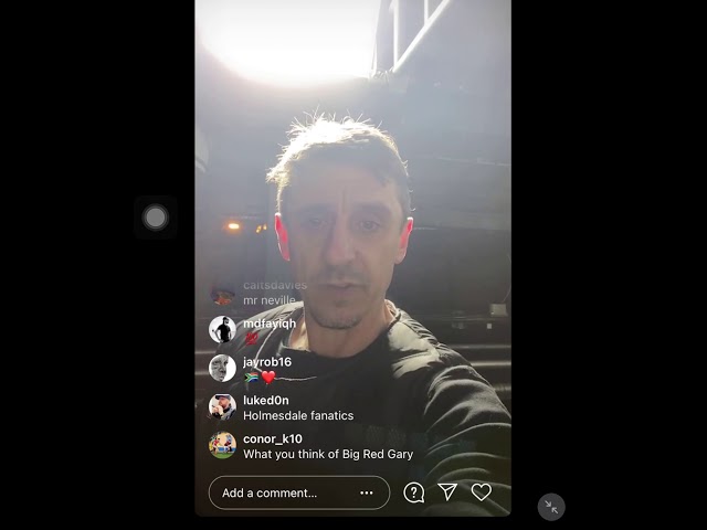 Gary Neville gets called a Melt on Instagram live