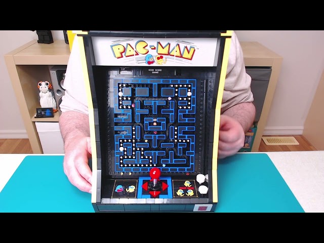 Pac Man moving through a LEGO maze for 2 minutes